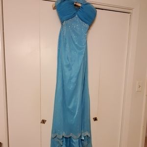 Aqua sequin body dress